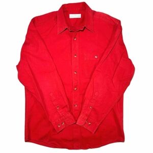 Marks & Spencer Vintag Red Festive Handmade Cotton Button Down Mens Shirt Sz Med